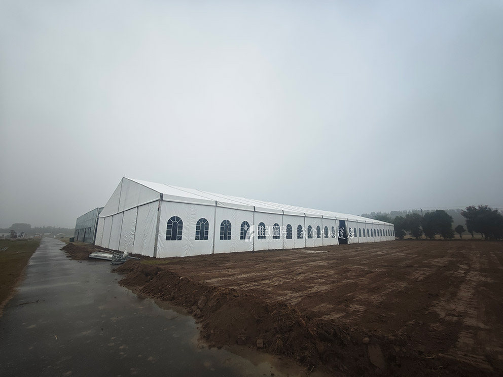 郑州篷房租赁搭建中原地展大跨度篷房完工