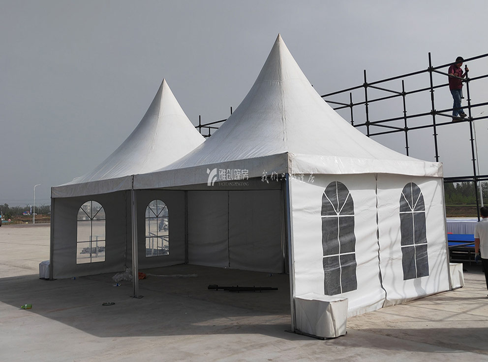 郑州篷房租赁公司助力平顶山港活动搭建尖顶篷房