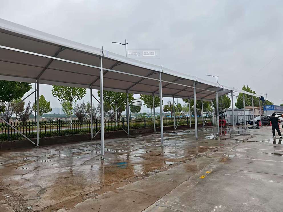 华丰二手车汽车检验篷房由周口篷房出租搭建